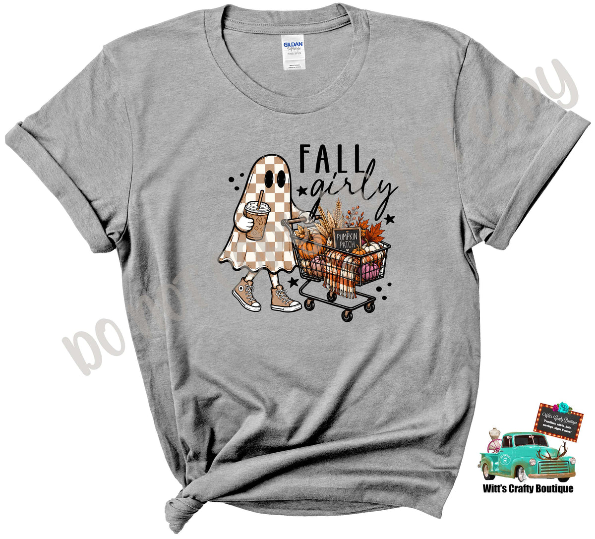 Fall Girly Ghost Shopping Cart T-Shirt